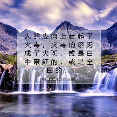 Picture 07 - 利 未 記 13:24 CUVT - 人 的 皮 肉 上 若 起 了 火 毒 ， 火 - Bible Verse Picture