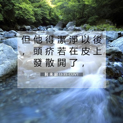 Picture 07 - 利 未 記 13:35 CUVT - 但 他 得 潔 淨 以 後 ， 頭 疥 若 在 - Bible Verse Picture