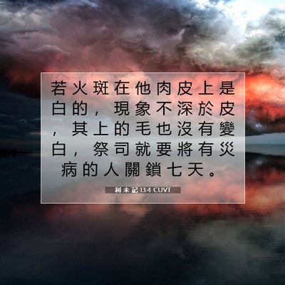 Picture 07 - 利 未 記 13:4 CUVT - 若 火 斑 在 他 肉 皮 上 是 白 的 ， - Bible Verse Picture