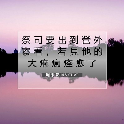 Picture 07 - 利 未 記 14:3 CUVT - 祭 司 要 出 到 營 外 察 看 ， 若 見 - Bible Verse Picture