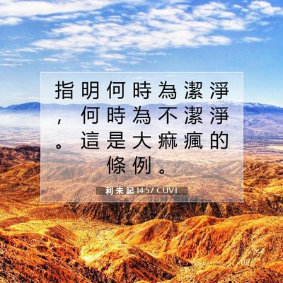Picture 07 - 利 未 記 14:57 CUVT - 指 明 何 時 為 潔 淨 ， 何 時 為 不 - Bible Verse Picture