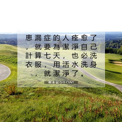 Picture 07 - 利 未 記 15:13 CUVT - 患 漏 症 的 人 痊 愈 了 ， 就 要 為 - Bible Verse Picture
