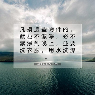 Picture 07 - 利 未 記 15:27 CUVT - 凡 摸 這 些 物 件 的 ， 就 為 不 潔 - Bible Verse Picture