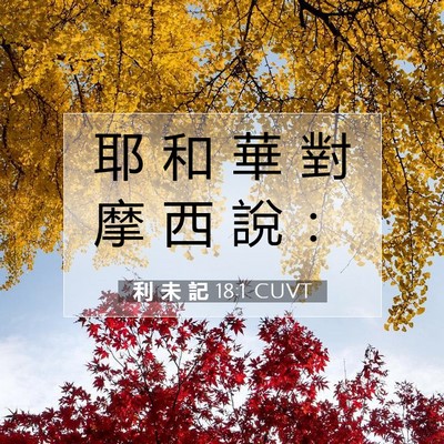 Picture 07 - 利 未 記 18:1 CUVT - 耶 和 華 對 摩 西 說 - Bible Verse Picture