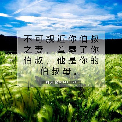 Picture 07 - 利 未 記 18:14 CUVT - 不 可 親 近 你 伯 叔 之 妻 ， 羞 辱 - Bible Verse Picture
