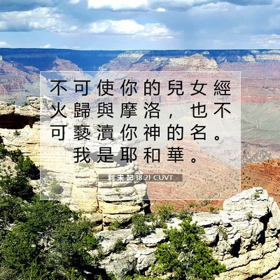 Picture 07 - 利 未 記 18:21 CUVT - 不 可 使 你 的 兒 女 經 火 歸 與 摩 - Bible Verse Picture