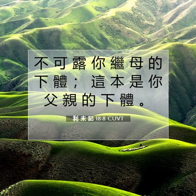 Picture 07 - 利 未 記 18:8 CUVT - 不 可 露 你 繼 母 的 下 體 ； 這 本 - Bible Verse Picture