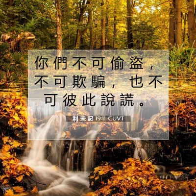 Picture 07 - 利 未 記 19:11 CUVT - 你 們 不 可 偷 盜 ， 不 可 欺 騙 ， - Bible Verse Picture