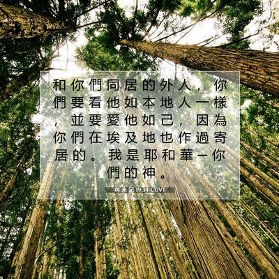 Picture 07 - 利 未 記 19:34 CUVT - 和 你 們 同 居 的 外 人 ， 你 們 要 - Bible Verse Picture