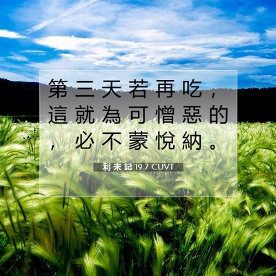 Picture 07 - 利 未 記 19:7 CUVT - 第 三 天 若 再 吃 ， 這 就 為 可 憎 - Bible Verse Picture
