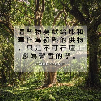 Picture 07 - 利 未 記 2:12 CUVT - 這 些 物 要 獻 給 耶 和 華 作 為 初 - Bible Verse Picture