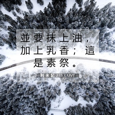 Picture 07 - 利 未 記 2:15 CUVT - 並 要 抹 上 油 ， 加 上 乳 香 ； 這 - Bible Verse Picture