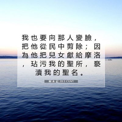 Picture 07 - 利 未 記 20:3 CUVT - 我 也 要 向 那 人 變 臉 ， 把 他 從 - Bible Verse Picture