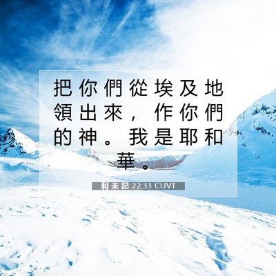 Picture 07 - 利 未 記 22:33 CUVT - 把 你 們 從 埃 及 地 領 出 來 ， 作 - Bible Verse Picture