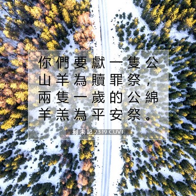 Picture 07 - 利 未 記 23:19 CUVT - 你 們 要 獻 一 隻 公 山 羊 為 贖 罪 - Bible Verse Picture