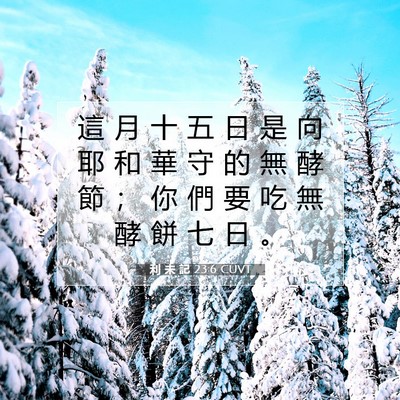 Picture 07 - 利 未 記 23:6 CUVT - 這 月 十 五 日 是 向 耶 和 華 守 的 - Bible Verse Picture