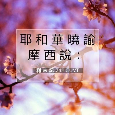 Picture 07 - 利 未 記 24:1 CUVT - 耶 和 華 曉 諭 摩 西 說 - Bible Verse Picture