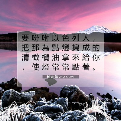 Picture 07 - 利 未 記 24:2 CUVT - 要 吩 咐 以 色 列 人 ， 把 那 為 點 - Bible Verse Picture