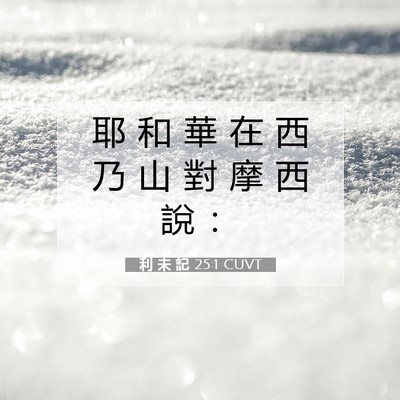 Picture 07 - 利 未 記 25:1 CUVT - 耶 和 華 在 西 乃 山 對 摩 西 說 - Bible Verse Picture