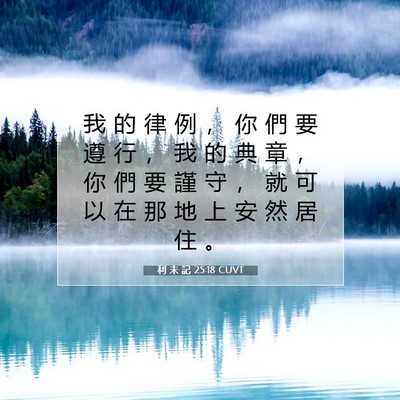 Picture 07 - 利 未 記 25:18 CUVT - 我 的 律 例 ， 你 們 要 遵 行 ， 我 - Bible Verse Picture