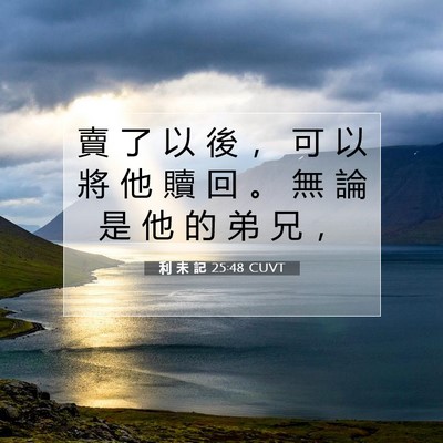 Picture 07 - 利 未 記 25:48 CUVT - 賣 了 以 後 ， 可 以 將 他 贖 回 。 - Bible Verse Picture