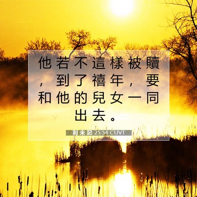 Picture 07 - 利 未 記 25:54 CUVT - 他 若 不 這 樣 被 贖 ， 到 了 禧 年 - Bible Verse Picture