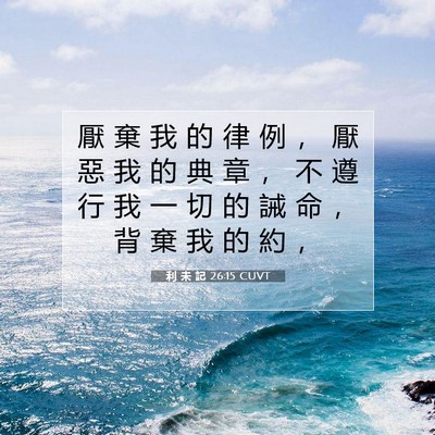 Picture 07 - 利 未 記 26:15 CUVT - 厭 棄 我 的 律 例 ， 厭 惡 我 的 典 - Bible Verse Picture