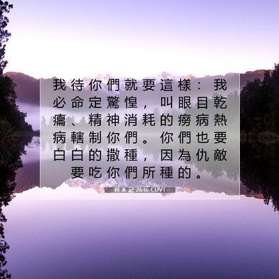 Picture 07 - 利 未 記 26:16 CUVT - 我 待 你 們 就 要 這 樣 ： 我 必 命 - Bible Verse Picture