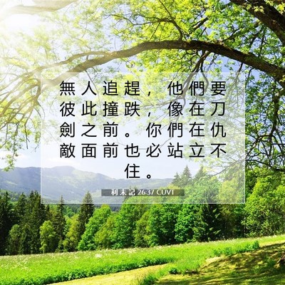 Picture 07 - 利 未 記 26:37 CUVT - 無 人 追 趕 ， 他 們 要 彼 此 撞 跌 - Bible Verse Picture