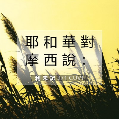 Picture 07 - 利 未 記 27:1 CUVT - 耶 和 華 對 摩 西 說 - Bible Verse Picture