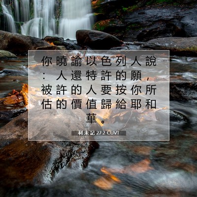 Picture 07 - 利 未 記 27:2 CUVT - 你 曉 諭 以 色 列 人 說 ： 人 還 特 - Bible Verse Picture