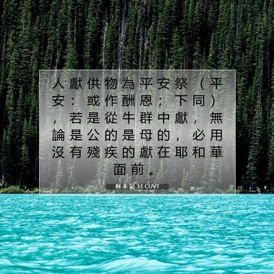 Picture 07 - 利 未 記 3:1 CUVT - 人 獻 供 物 為 平 安 祭 （ 平 安 ： - Bible Verse Picture