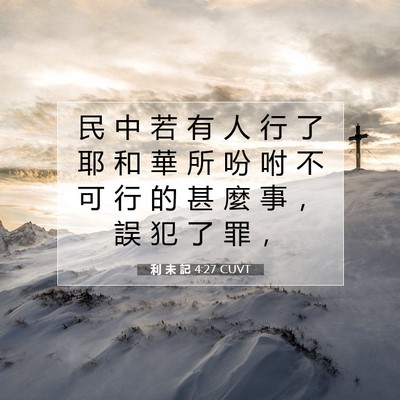Picture 07 - 利 未 記 4:27 CUVT - 民 中 若 有 人 行 了 耶 和 華 所 吩 - Bible Verse Picture