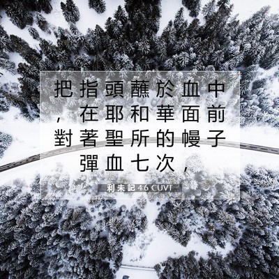 Picture 07 - 利 未 記 4:6 CUVT - 把 指 頭 蘸 於 血 中 ， 在 耶 和 華 - Bible Verse Picture