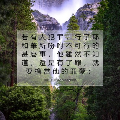 Picture 07 - 利 未 記 5:17 CUVT - 若 有 人 犯 罪 ， 行 了 耶 和 華 所 - Bible Verse Picture