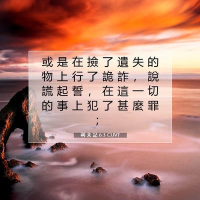 Picture 07 - 利 未 記 6:3 CUVT - 或 是 在 撿 了 遺 失 的 物 上 行 了 - Bible Verse Picture