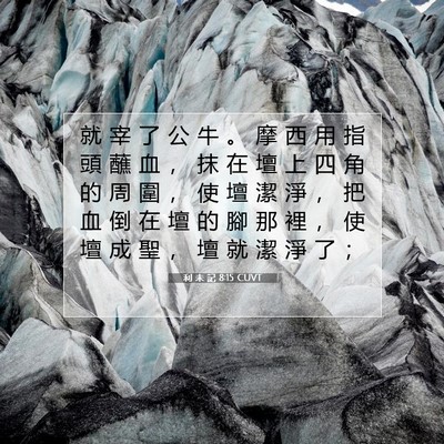 Picture 07 - 利 未 記 8:15 CUVT - 就 宰 了 公 牛 。 摩 西 用 指 頭 蘸 - Bible Verse Picture