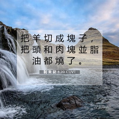 Picture 07 - 利 未 記 8:20 CUVT - 把 羊 切 成 塊 子 ， 把 頭 和 肉 塊 - Bible Verse Picture