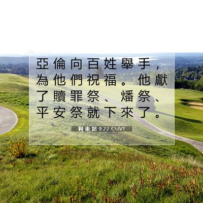 Picture 07 - 利 未 記 9:22 CUVT - 亞 倫 向 百 姓 舉 手 ， 為 他 們 祝 - Bible Verse Picture