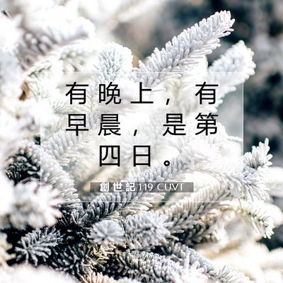 Picture 07 - 創 世 記 1:19 CUVT - 有 晚 上 ， 有 早 晨 ， 是 第 四 日 - Bible Verse Picture