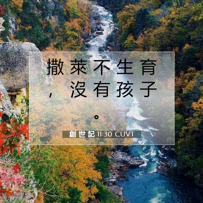 Picture 07 - 創 世 記 11:30 CUVT - 撒 萊 不 生 育 ， 沒 有 孩 子 - Bible Verse Picture