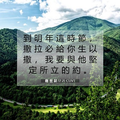 Picture 07 - 創 世 記 17:21 CUVT - 到 明 年 這 時 節 ， 撒 拉 必 給 你 - Bible Verse Picture