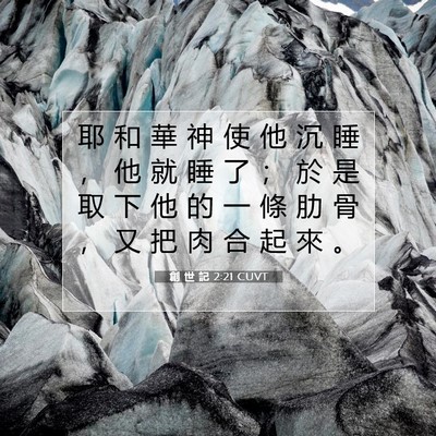 Picture 07 - 創 世 記 2:21 CUVT - 耶 和 華 神 使 他 沉 睡 ， 他 就 睡 - Bible Verse Picture