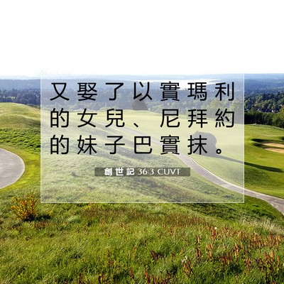 Picture 07 - 創 世 記 36:3 CUVT - 又 娶 了 以 實 瑪 利 的 女 兒 、 尼 - Bible Verse Picture