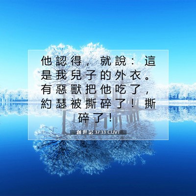 Picture 07 - 創 世 記 37:33 CUVT - 他 認 得 ， 就 說 ： 這 是 我 兒 子 - Bible Verse Picture