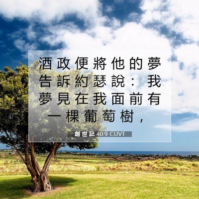 Picture 07 - 創 世 記 40:9 CUVT - 酒 政 便 將 他 的 夢 告 訴 約 瑟 說 - Bible Verse Picture