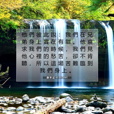 Picture 07 - 創 世 記 42:21 CUVT - 他 們 彼 此 說 ： 我 們 在 兄 弟 身 - Bible Verse Picture
