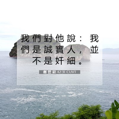 Picture 07 - 創 世 記 42:31 CUVT - 我 們 對 他 說 ： 我 們 是 誠 實 人 - Bible Verse Picture