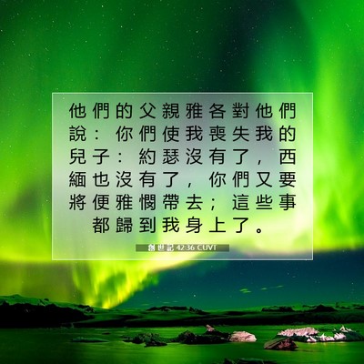 Picture 07 - 創 世 記 42:36 CUVT - 他 們 的 父 親 雅 各 對 他 們 說 ： - Bible Verse Picture