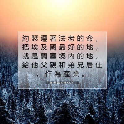 Picture 07 - 創 世 記 47:11 CUVT - 約 瑟 遵 著 法 老 的 命 ， 把 埃 及 - Bible Verse Picture